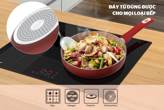 Chảo nhôm đa năng chống dính đáy từ Sunhouse SWP28MA - hình 5